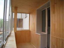 Отделка балкона или лоджии деревянным Блок Хаусом внутри