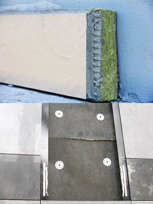 Монтаж керамогранитных плит, на клей и на навесной фасад