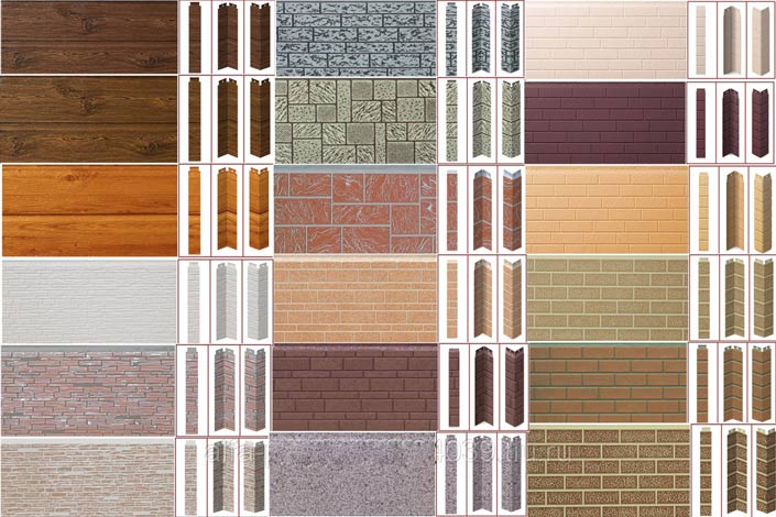 Фасадные панели Стенолит выпускаются в самых разнообразных цветовых и факутрных вариантах